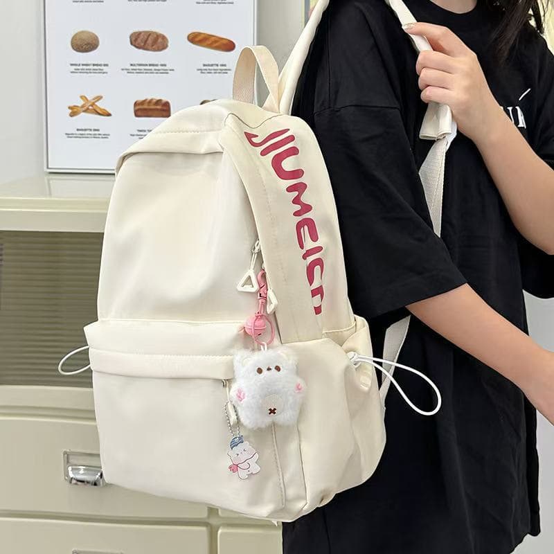 リュックサック 可愛いマスコット付き大容量通学リュックサック