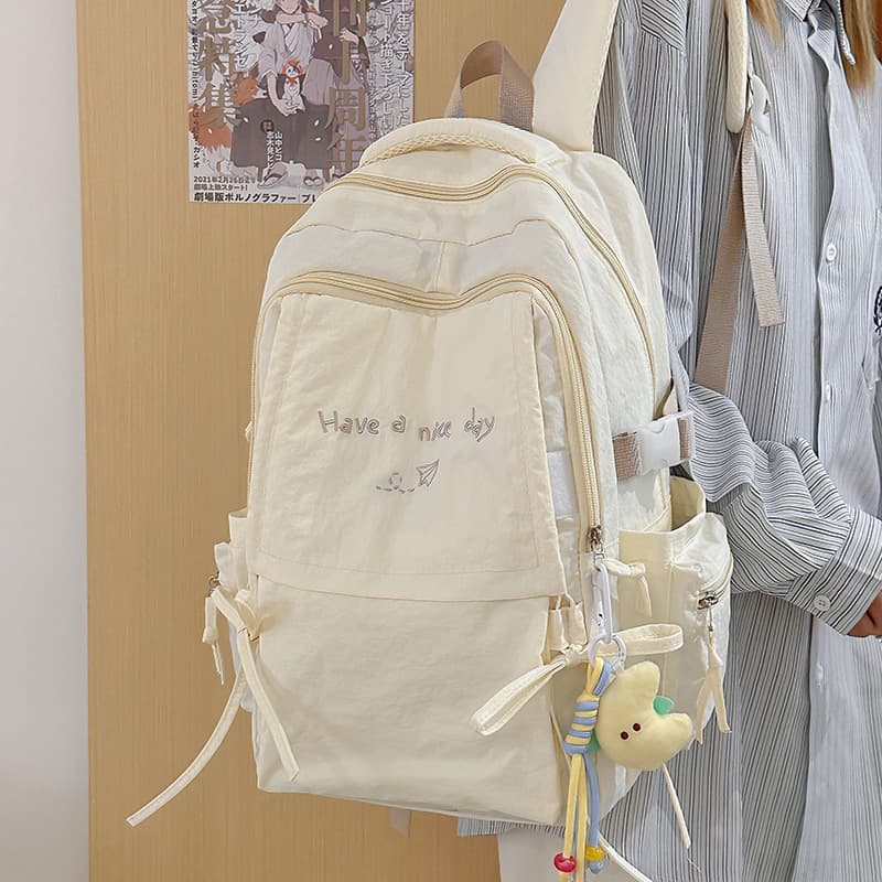 リュックサック 大容量多機能ポケット付き通学リュックサック