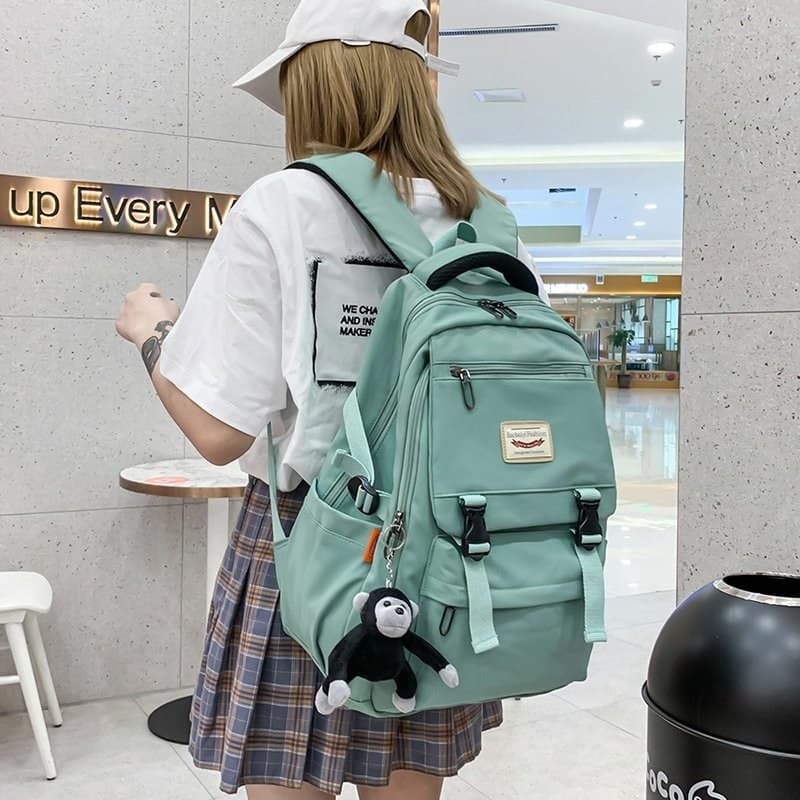 リュックサック 多機能ポケット付き大容量通学リュックサック